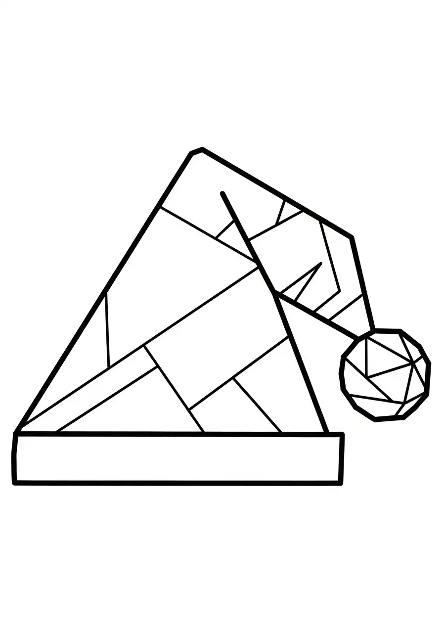 geometrische kerstmuts kleurplaat