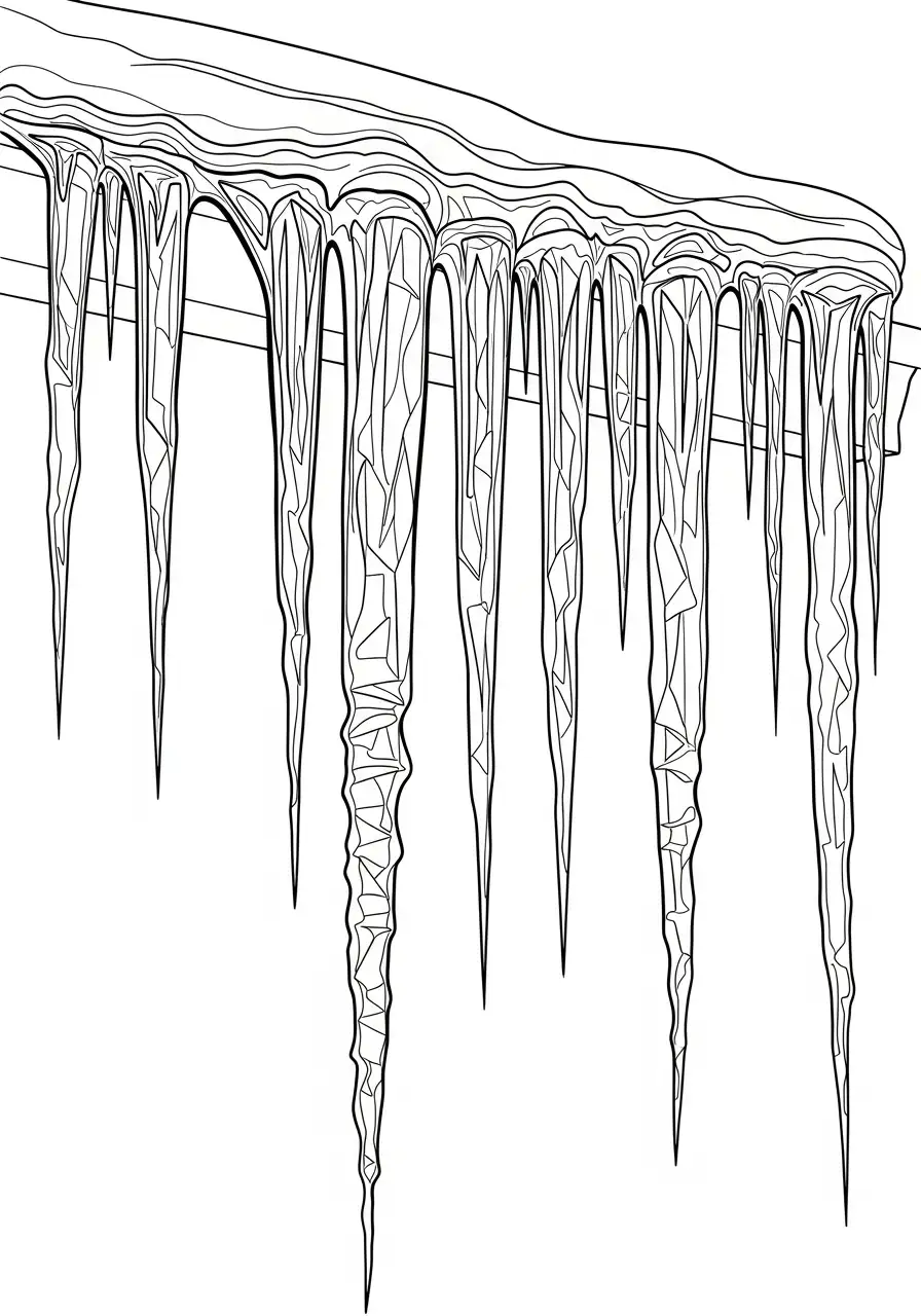 grote gedetailleerde ijspegels kleurplaat