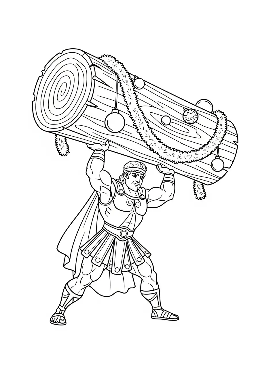 hercules tilt kerstblok kleurplaat