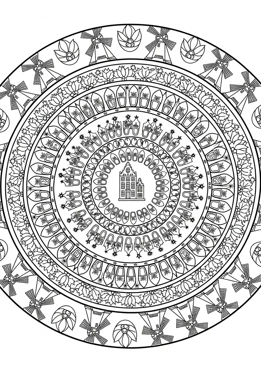 hollandse windmolens kleurplaat