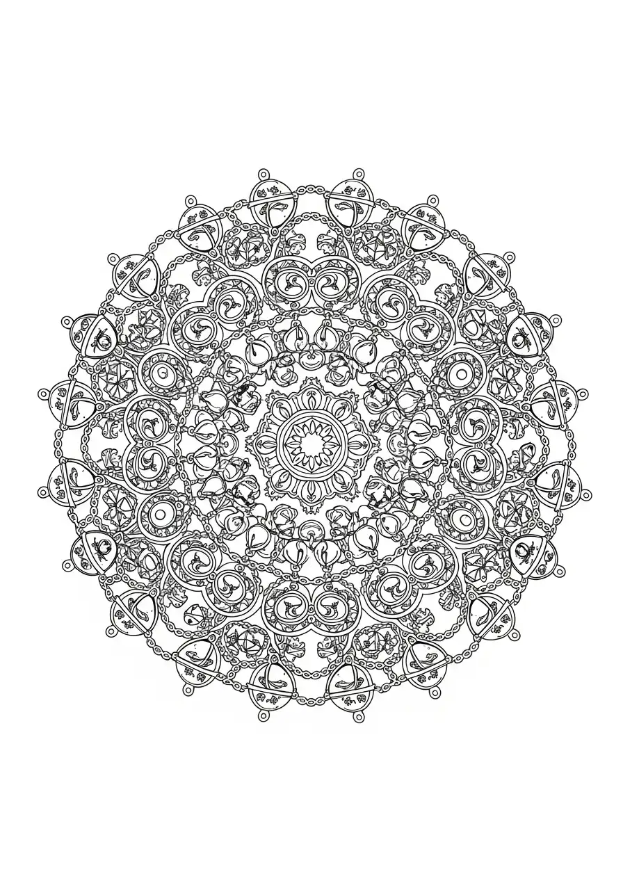 ingewikkelde kerstketting kleurplaat