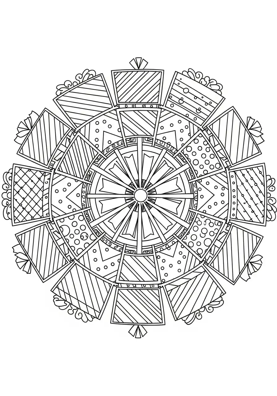 kerstcadeaus mandala kleurplaat