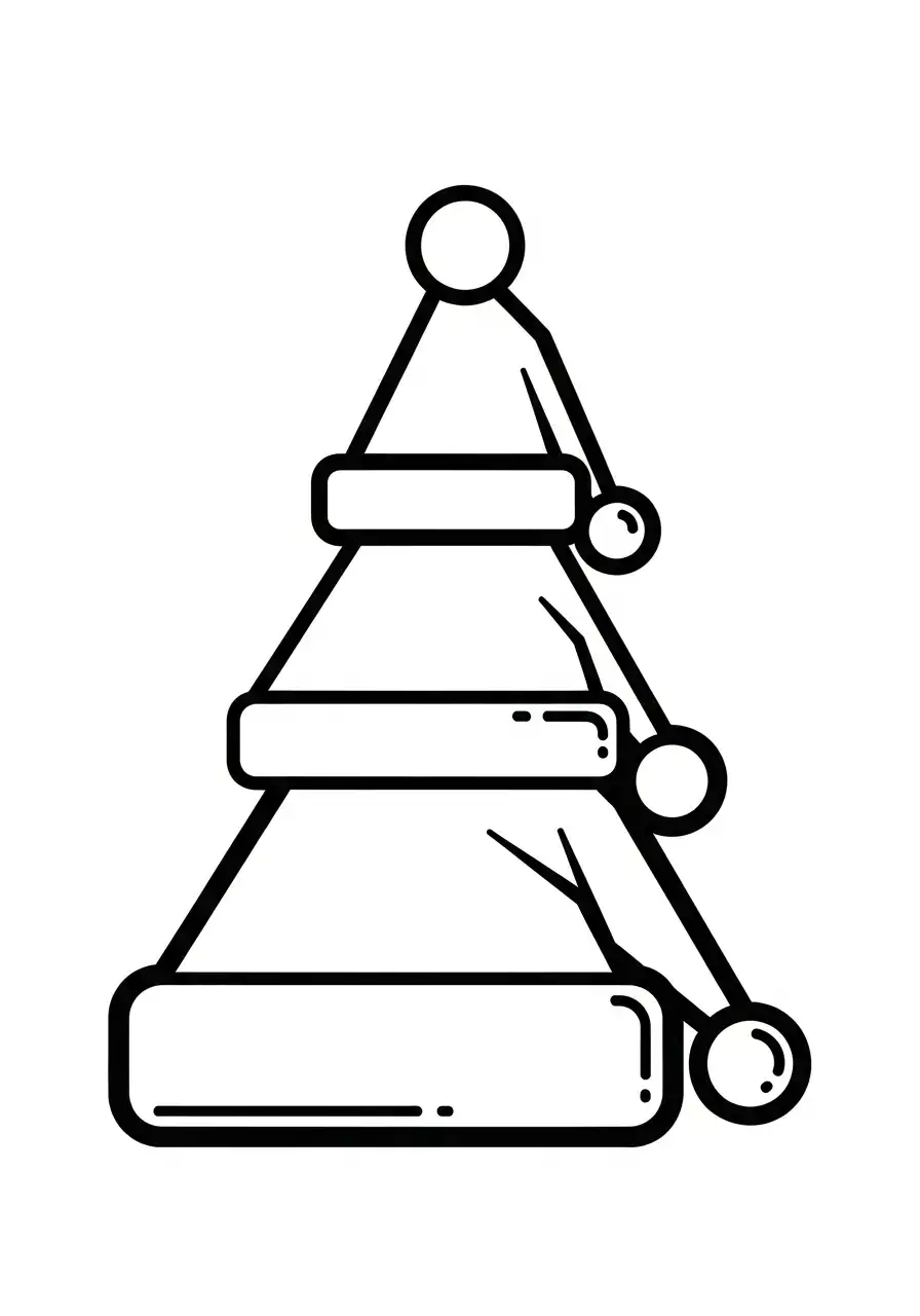 kerstmuts in lagen kleurplaat