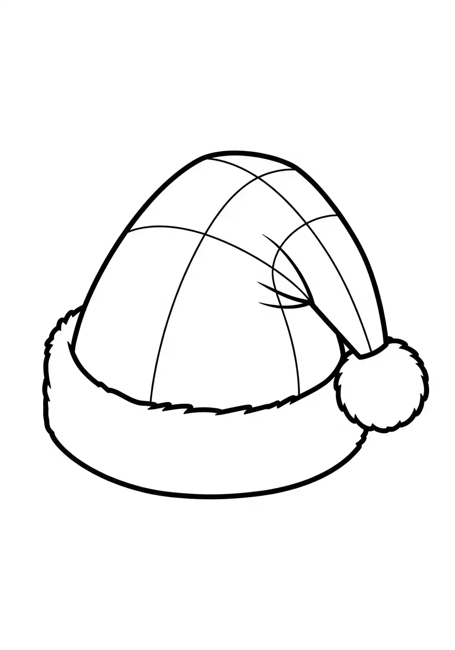 kerstmuts ruitpatroon kleurplaat