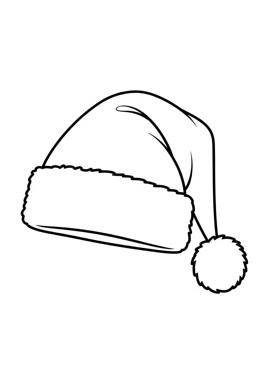 klassieke kerstmuts kleurplaat