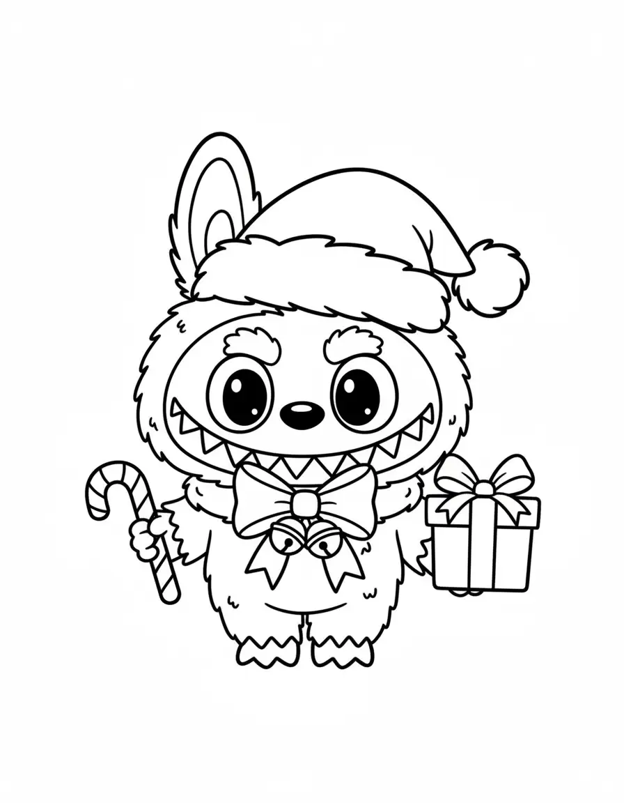 labubu met kerstpatroon slab kleurplaat