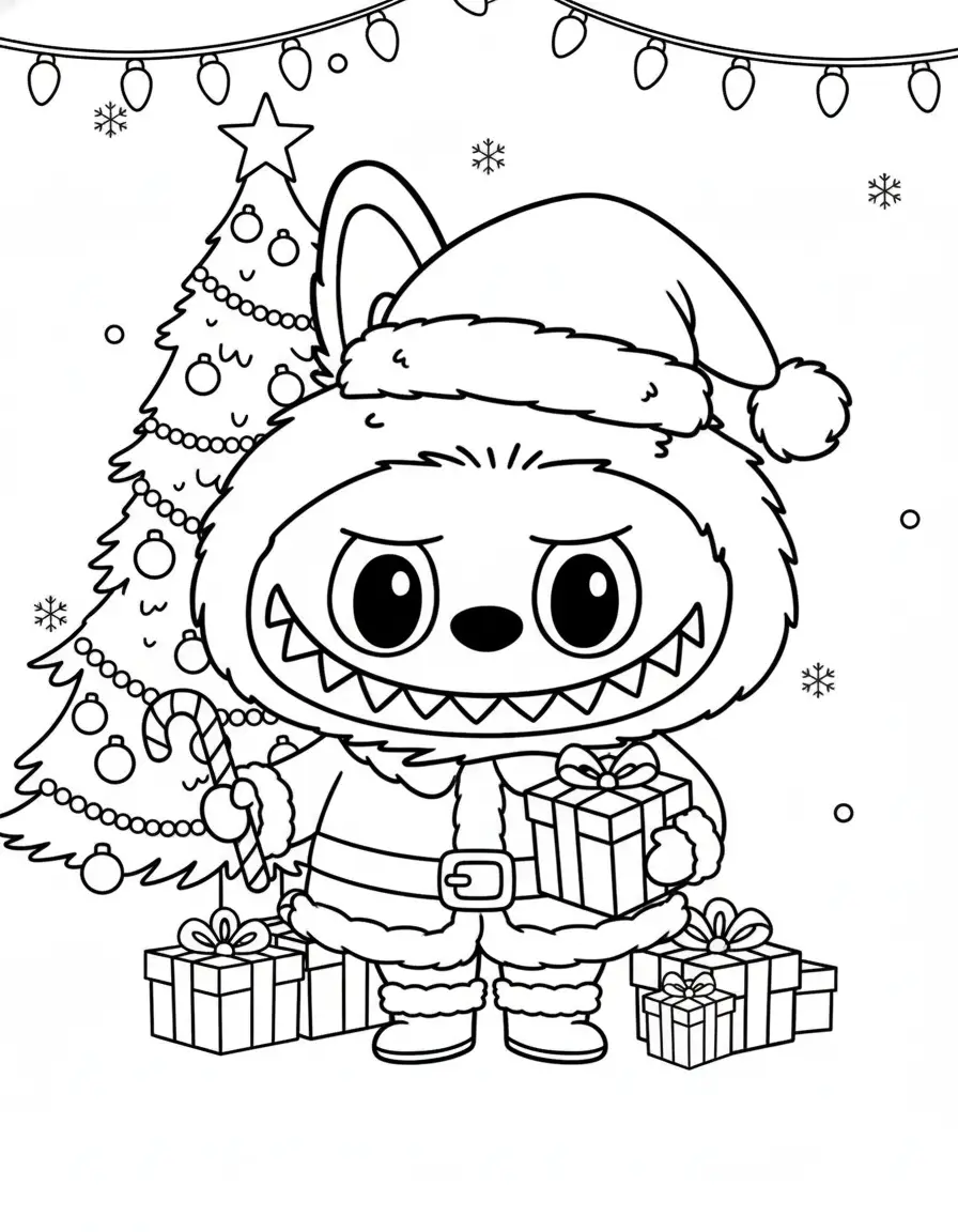 labubu met zuurtok en pakje kleurplaat