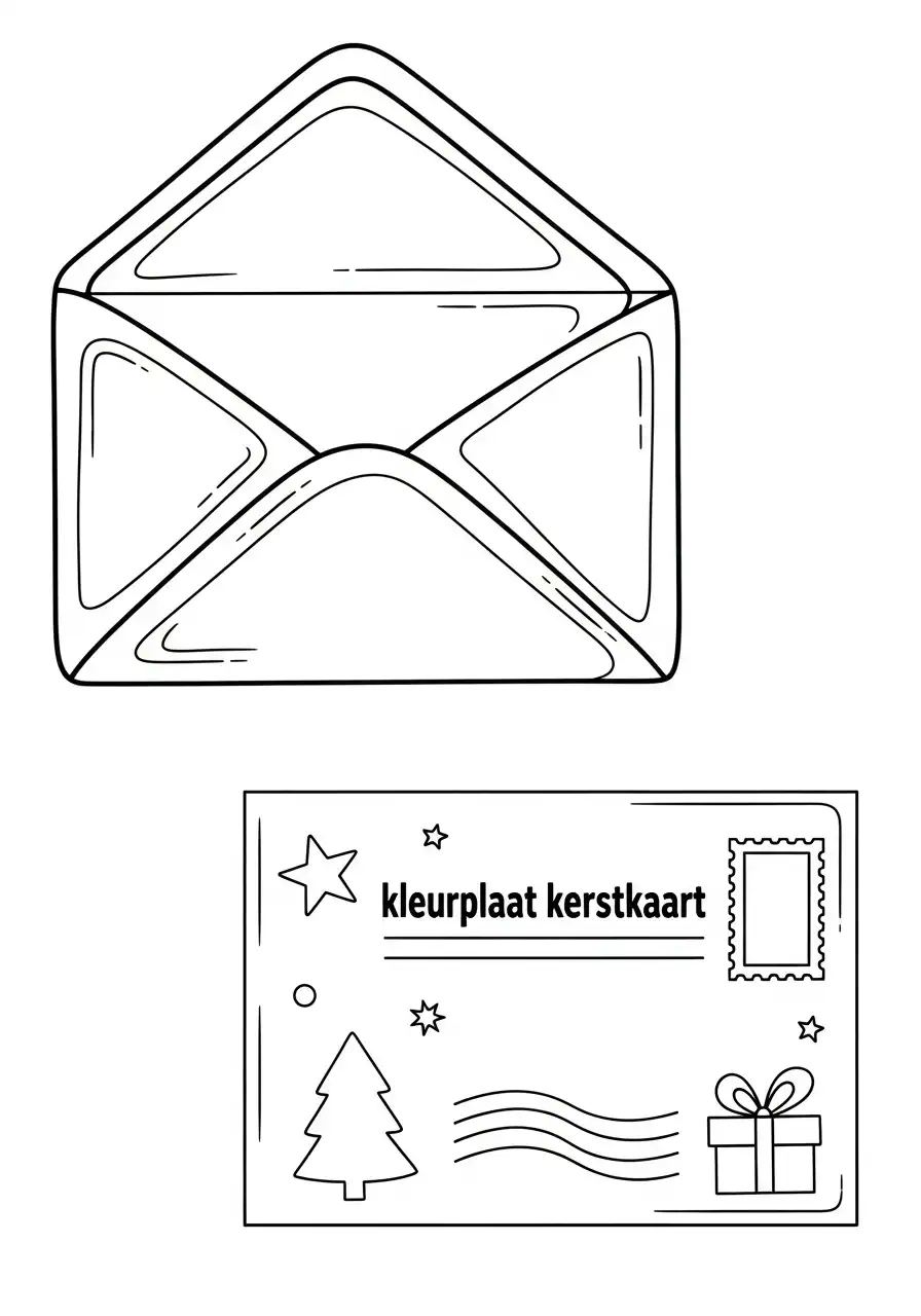 lege envelop en kerst ansichtkaart ontwerp