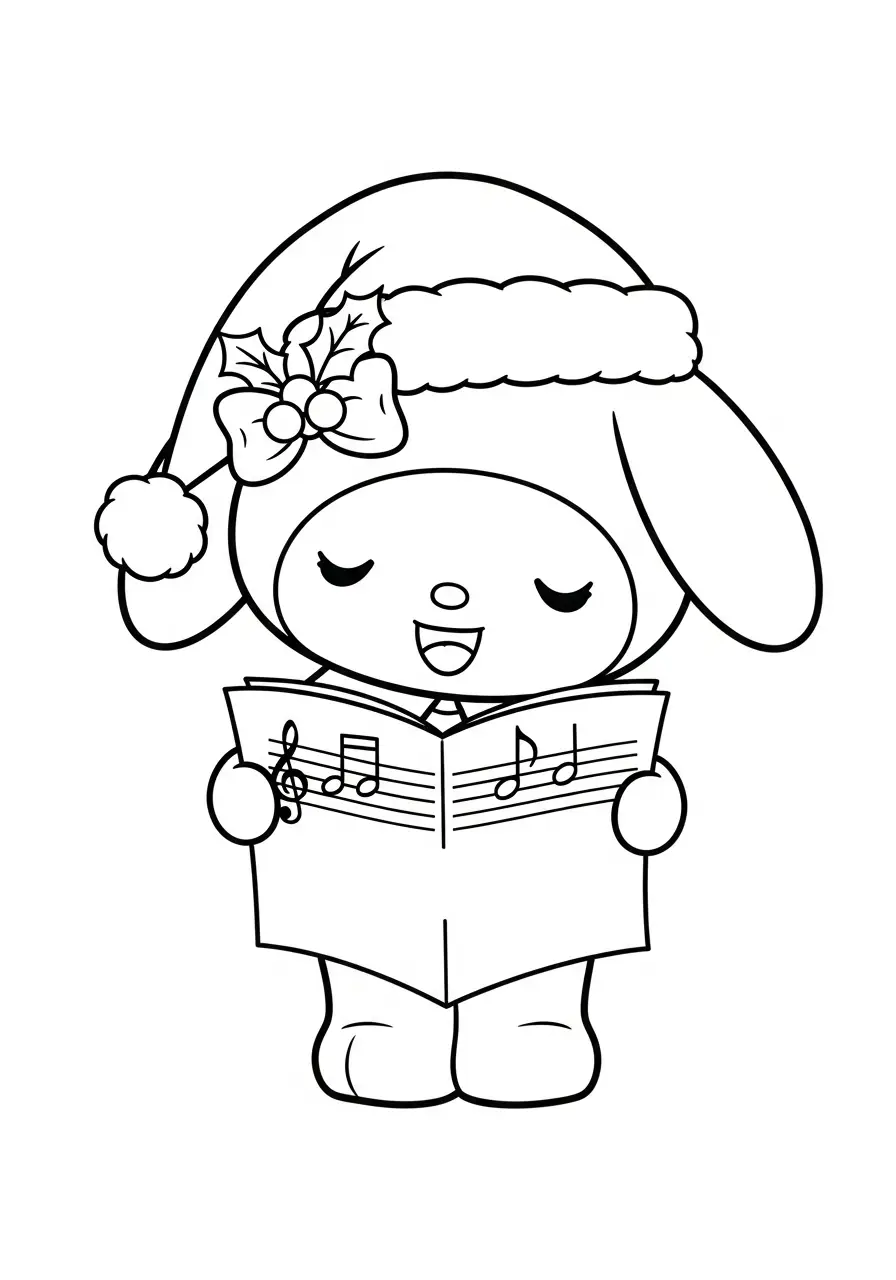 Kleurplaat Kerst My Melody 37 my melody zingt kerstliedjes kleurplaat