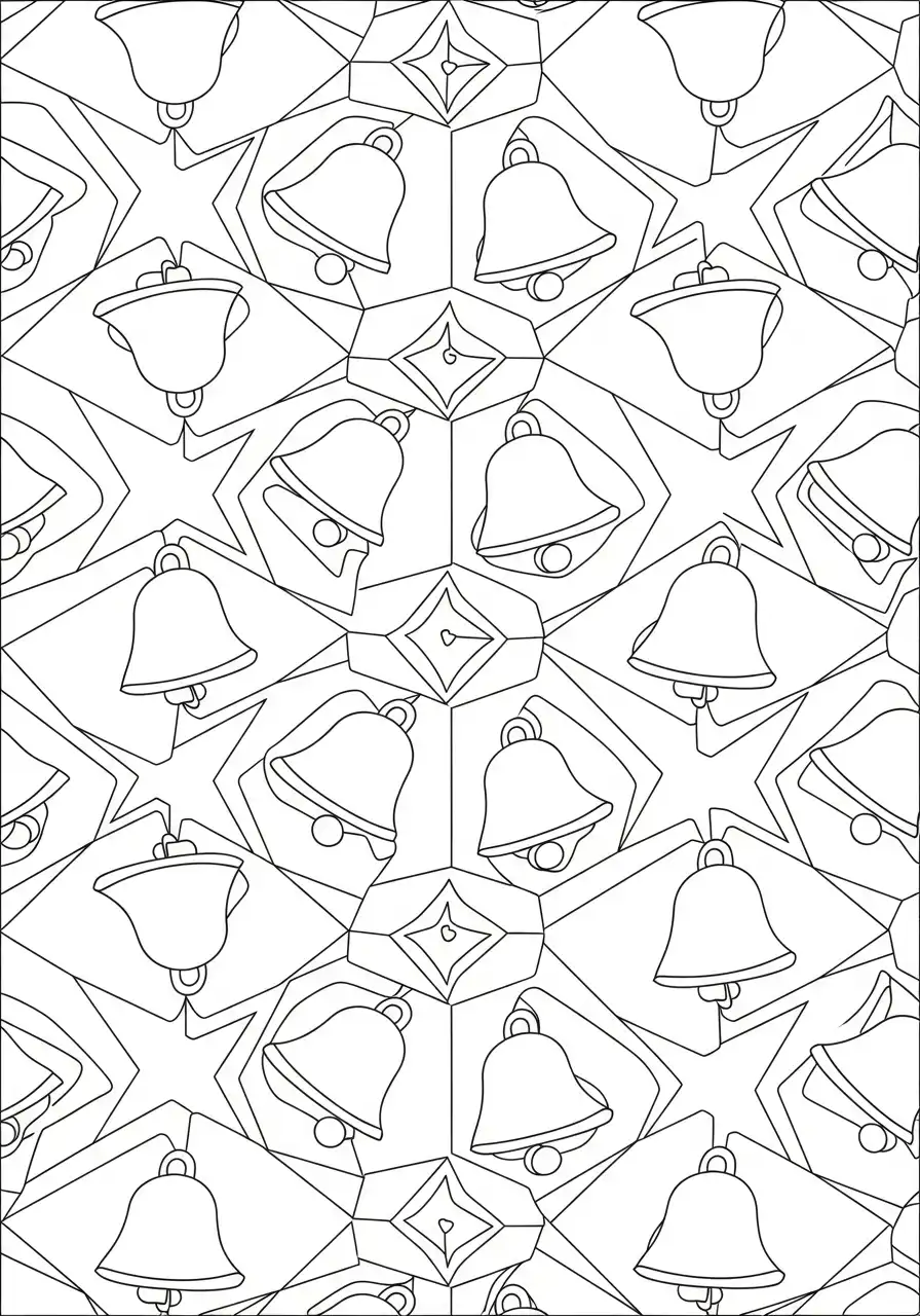 patroon kerstklokken en sterren gedetailleerd