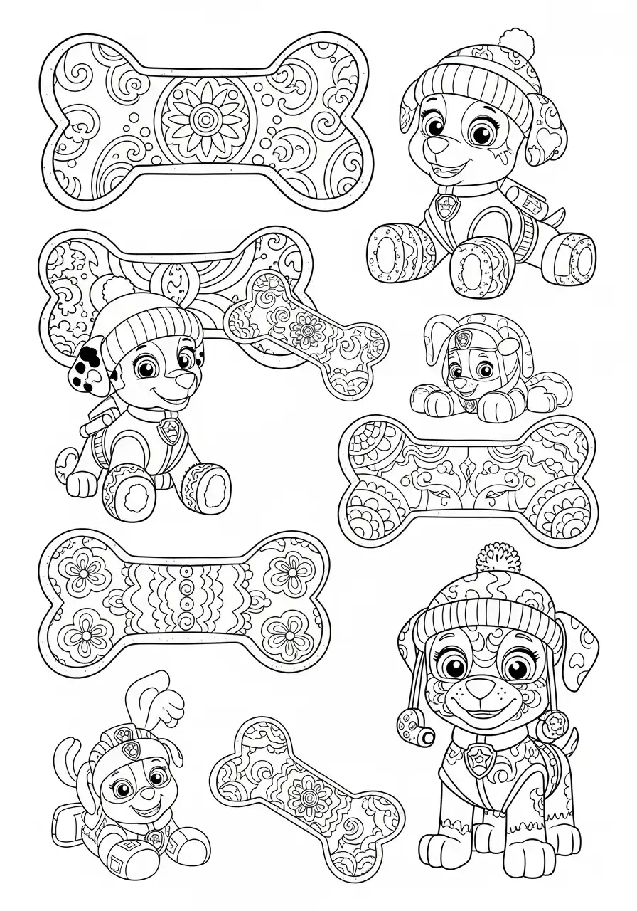 Paw Patrol Kerst Kleurplaat 30 paw patrol kerst mandala botten pups Kleurplaat