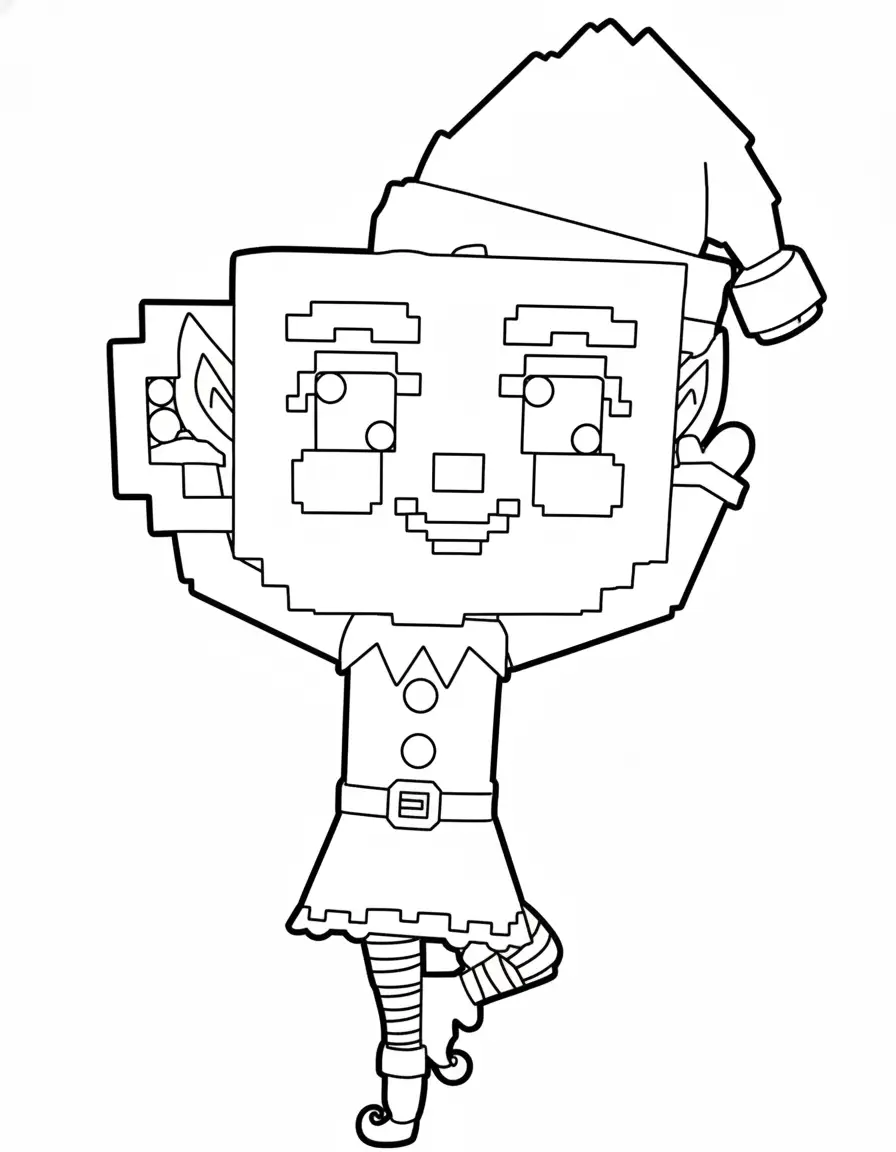 pixel ballerina detail kleurplaat