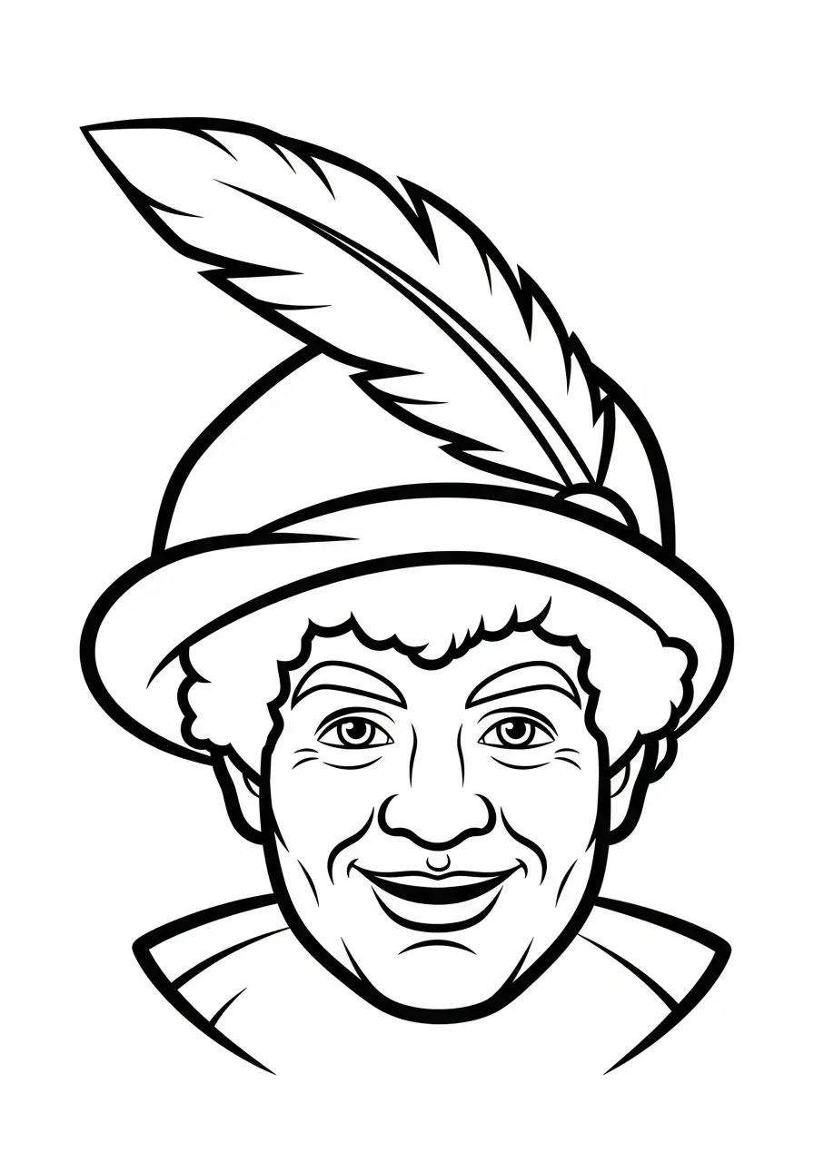 Kleurplaat Piet 32 portret van bliksempiet kleurplaat