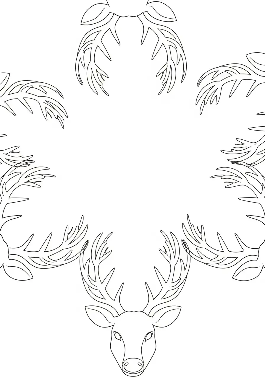 rendier gewei mandala kleurplaat