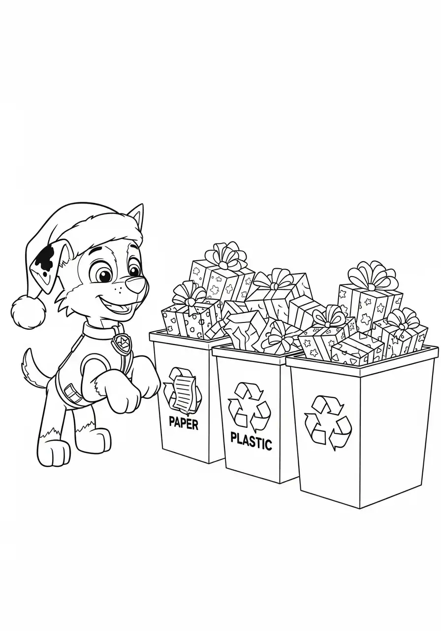 Paw Patrol Kerst Kleurplaat 48 rocky kerst cadeaus recyclen kleurplaat Kleurplaat