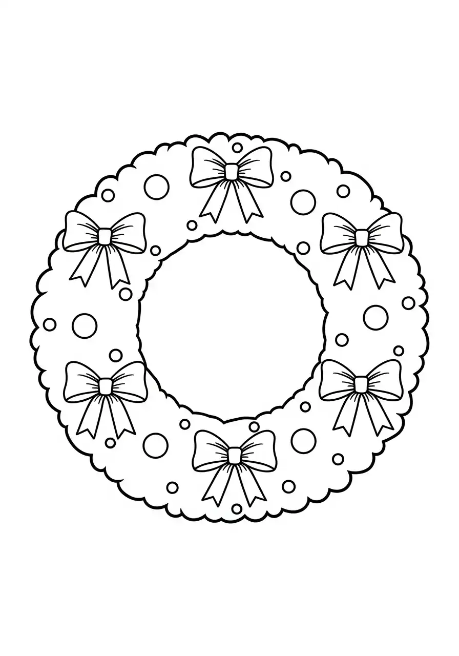 ronde kerstkrans versierd met strikken