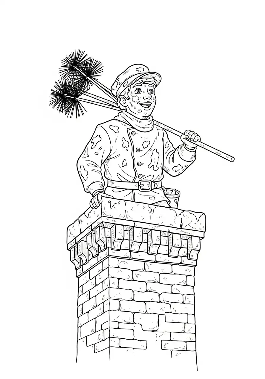 schoorsteenveger kleurplaat