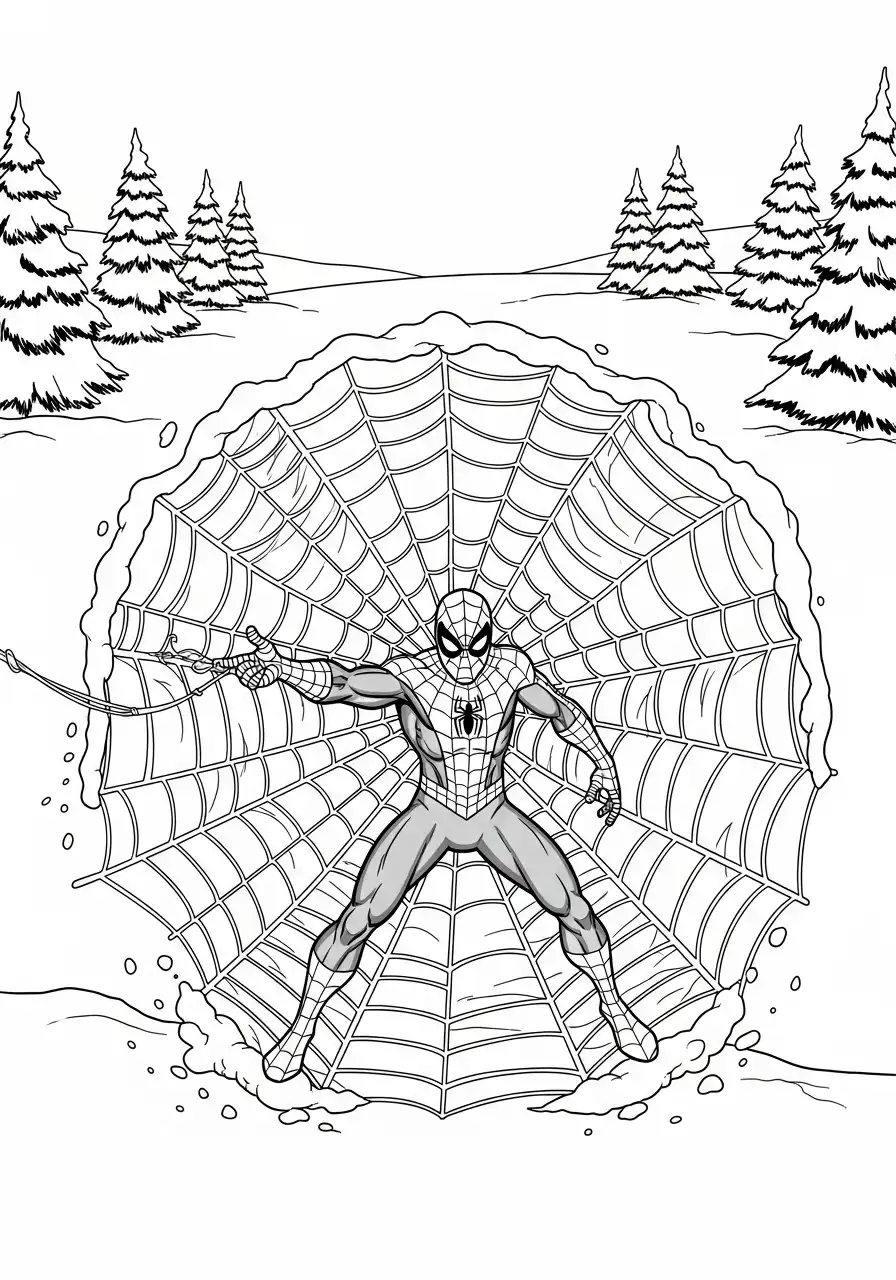 spiderman leest kerstverhaal voor kleurplaat