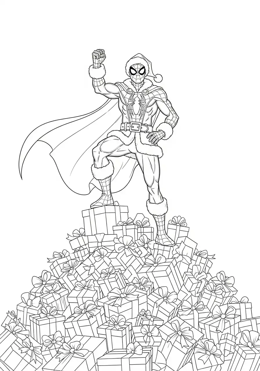 spiderman ontwijkt sneeuw meteoriet kleurplaat