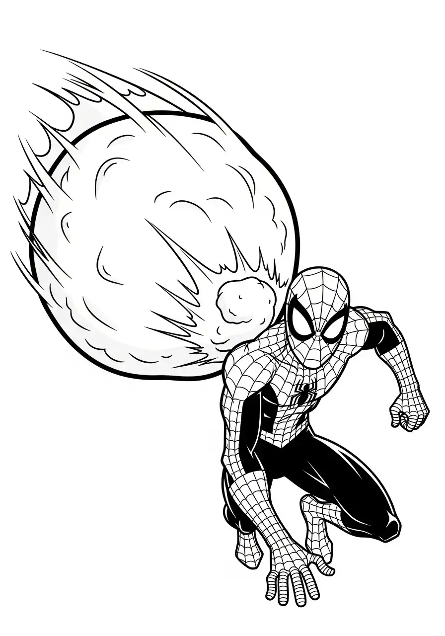 spiderman opent mysterieus cadeau kleurplaat