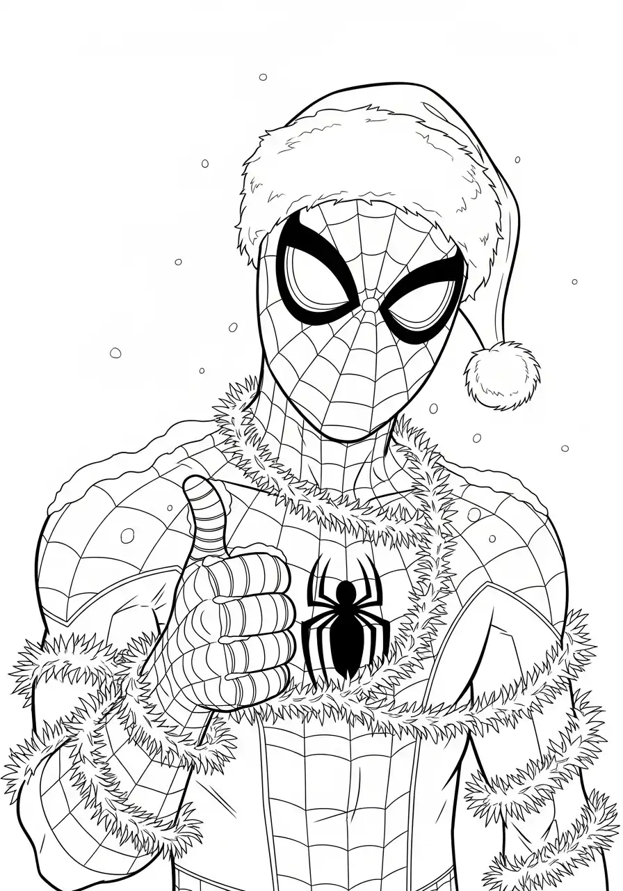 spiderman speelt met treinbaan bij boom kleurplaat