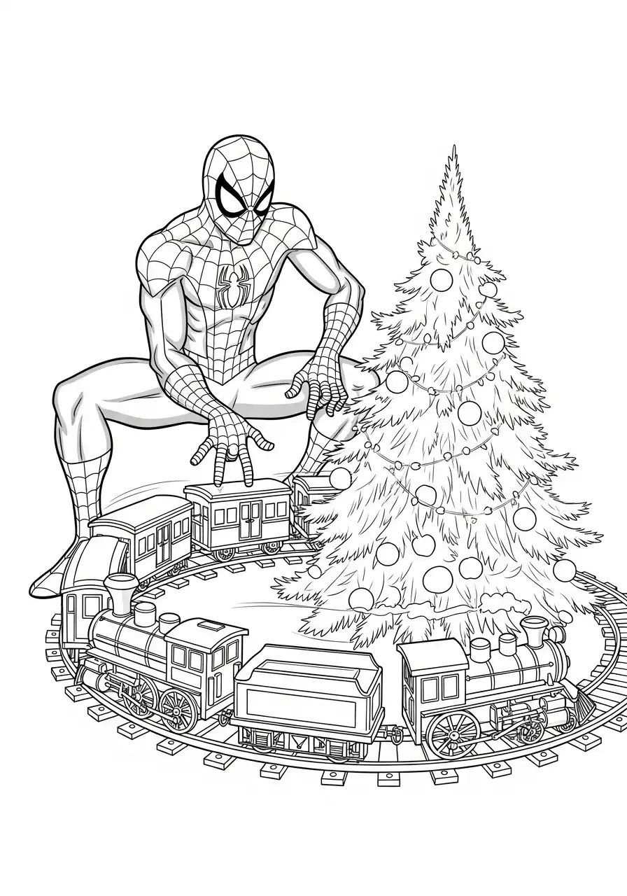 spiderman versiert peperkoekhuisje kleurplaat