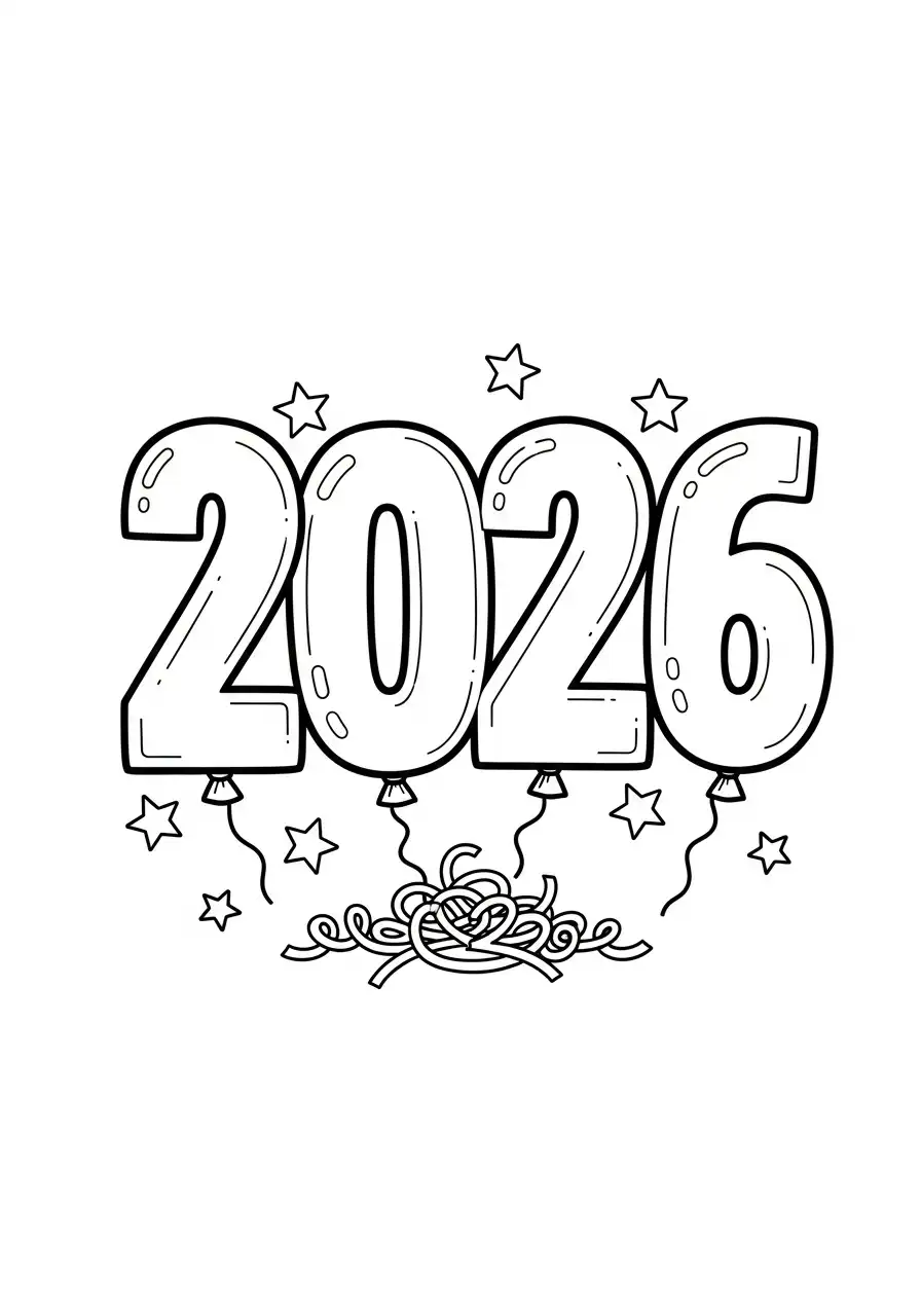 sterren slingers 2026 kleurplaat