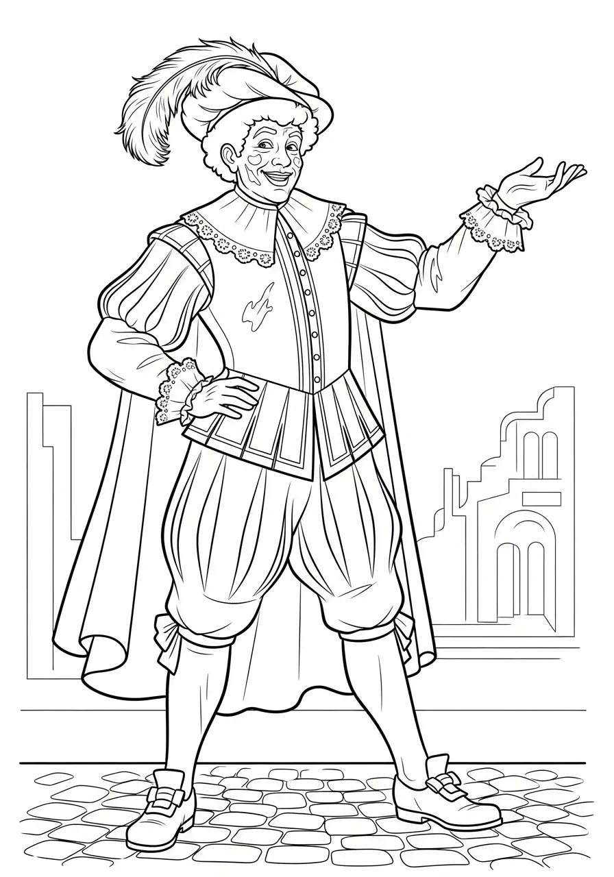 Kleurplaat Piet 34 trotse hulppiet in de stad kleurplaat