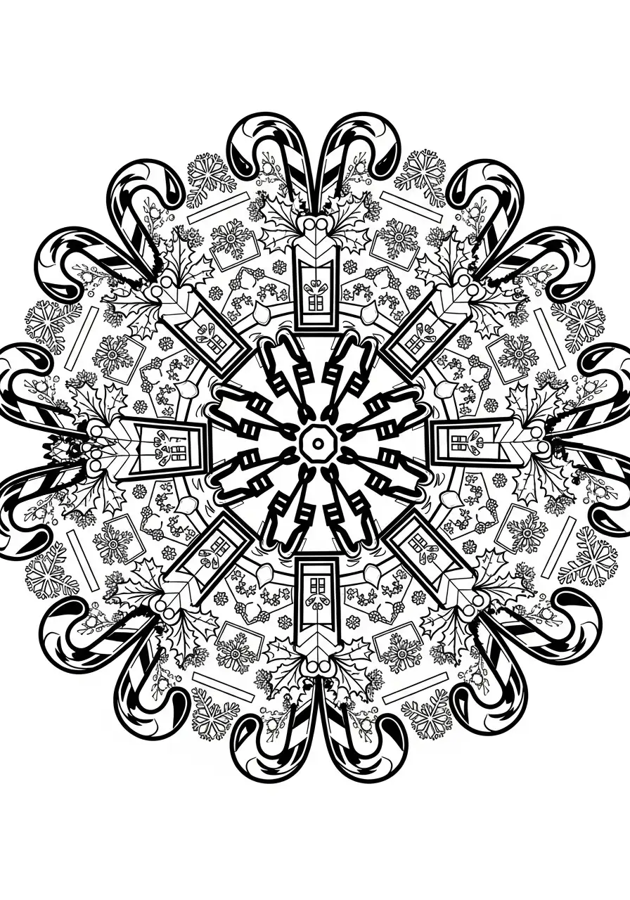 zuurstokken en hulst kleurplaat