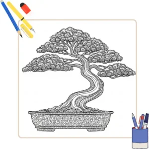 Bonsai Boom Kleurplaat thumbnail