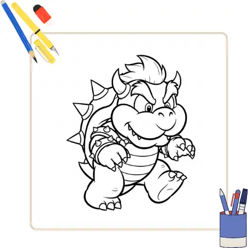 Kleurplaat Bowser thumbnail