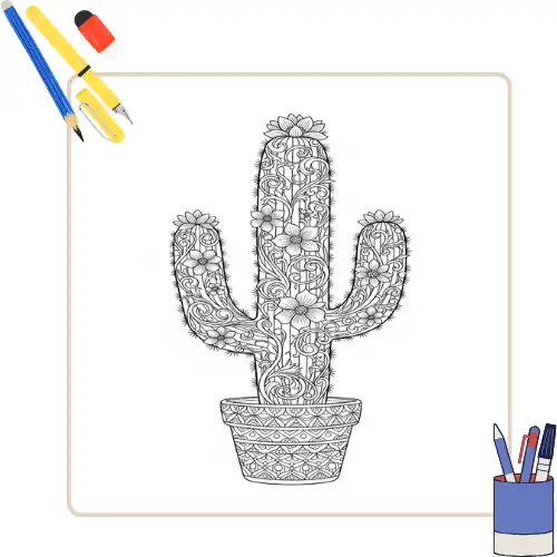Kleurplaat Cactus thumbnail