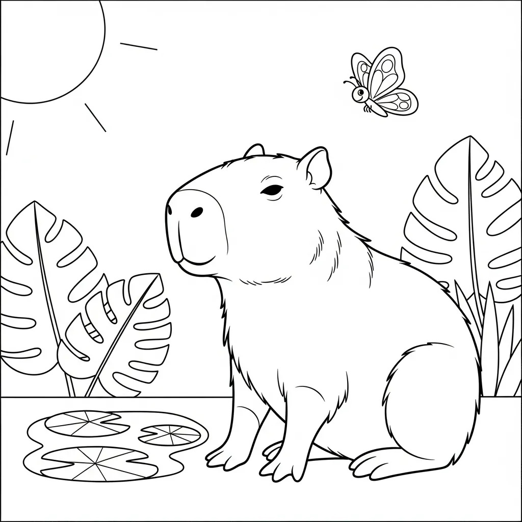 Kleurplaat Capybara 10 Kleurplaat Capybara 2