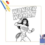 Wonder Woman kleurplaat thumbnail