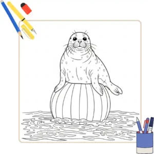 Kleurplaat Zeehond thumbnail