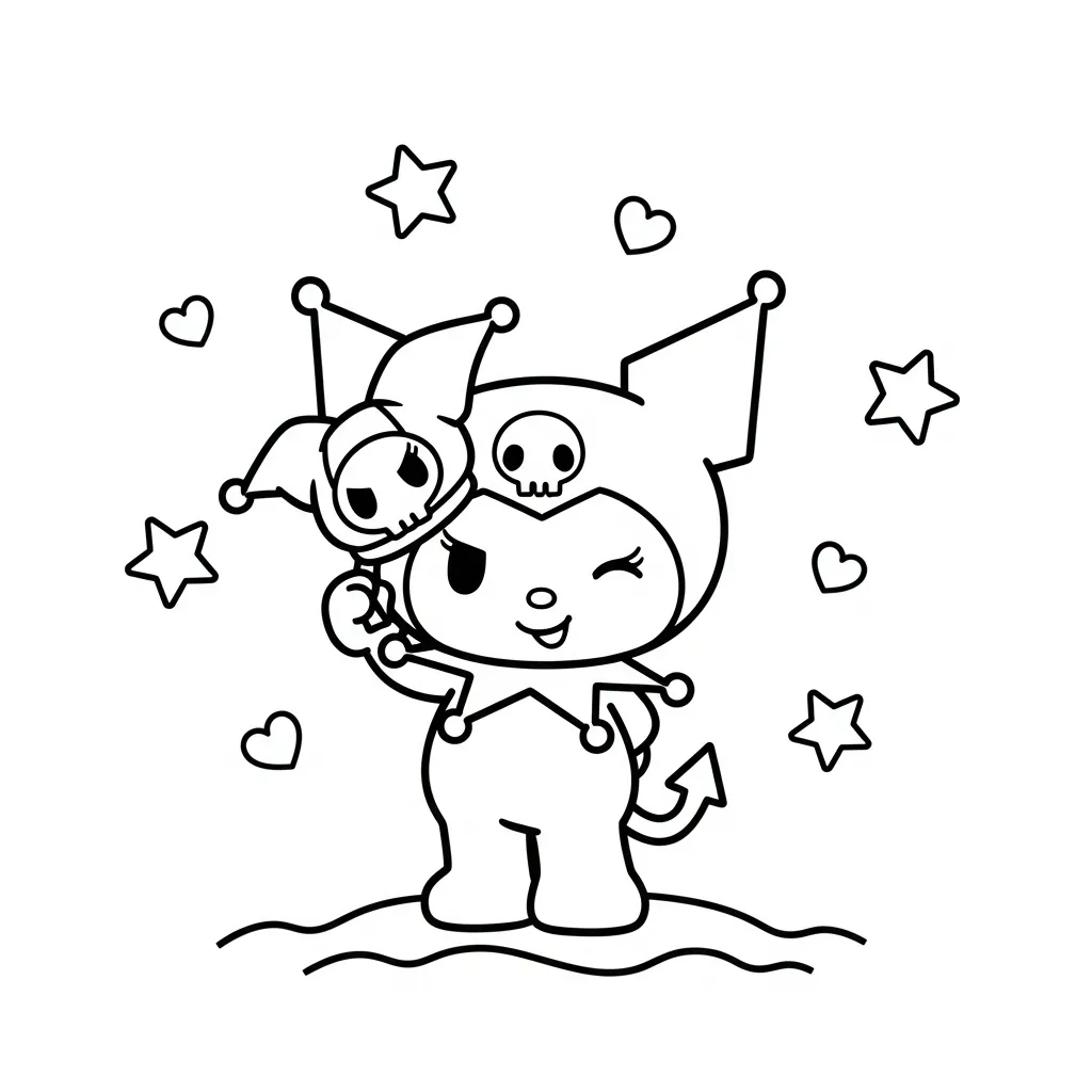 Kuromi kleurplaat 8 Kuromi kleurplaat