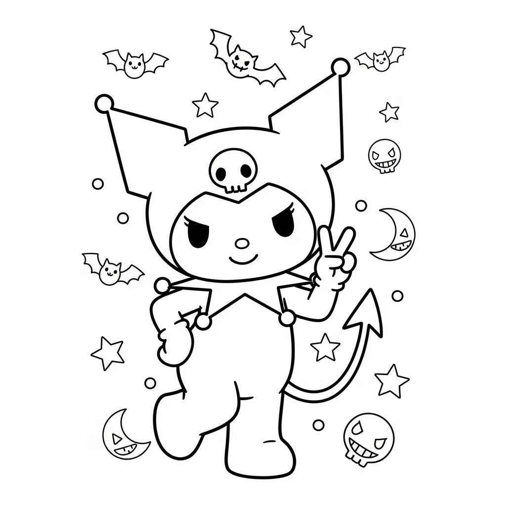 Kuromi kleurplaat 9 Kuromi kleurplaat 1