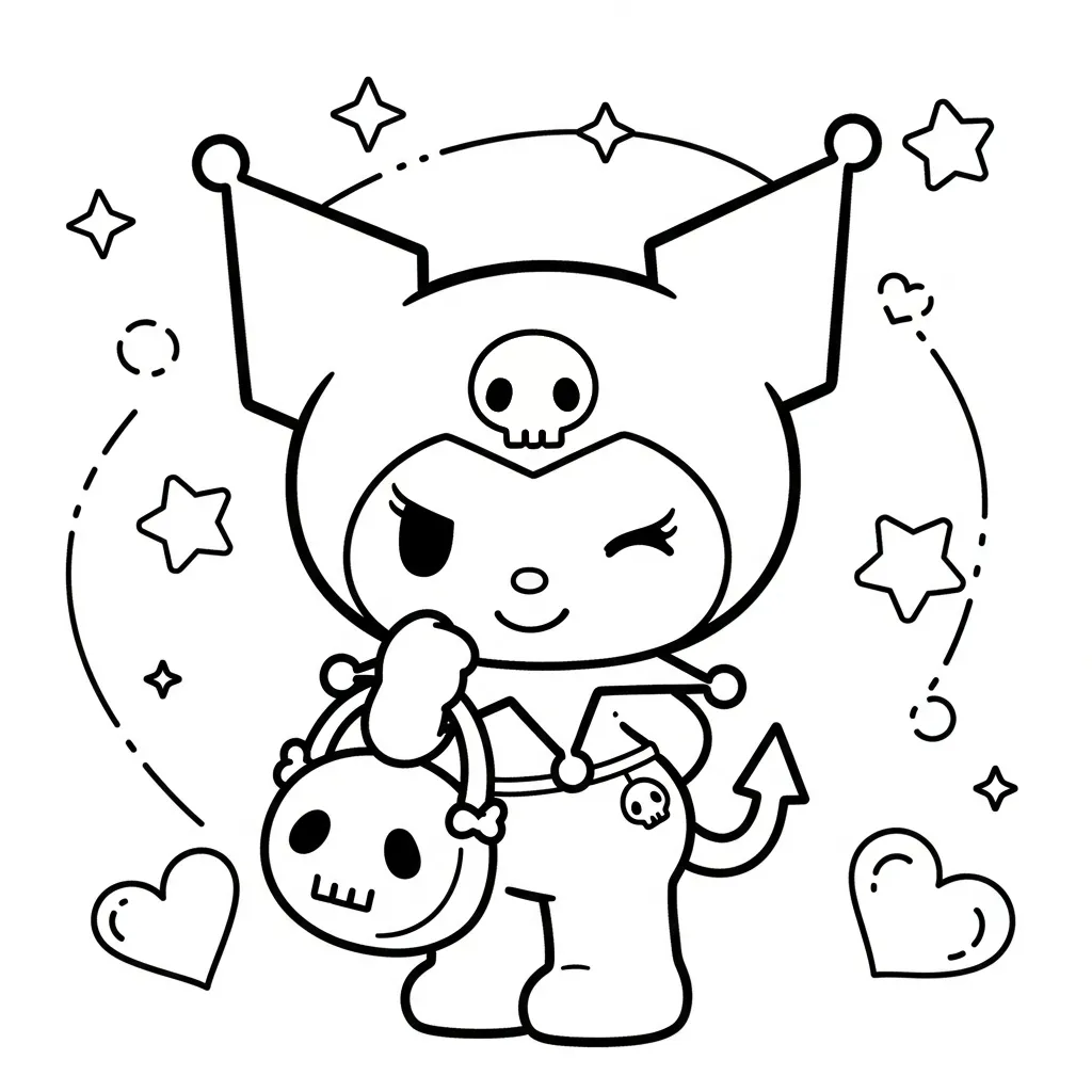 Kuromi kleurplaat 15 Kuromi kleurplaat 7