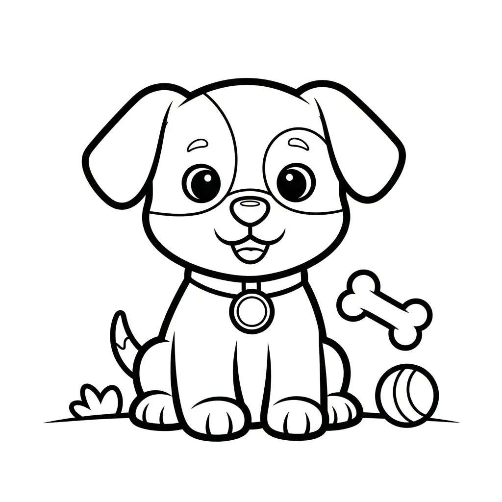 Puppy kleurplaat 2