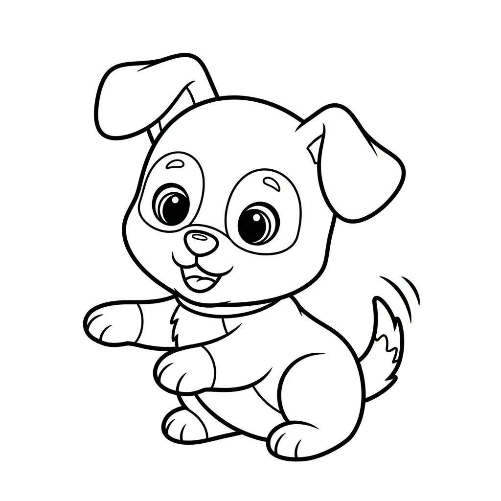 Puppy kleurplaat 3