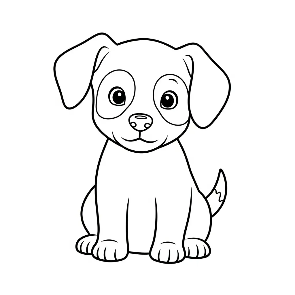 Puppy kleurplaat 4