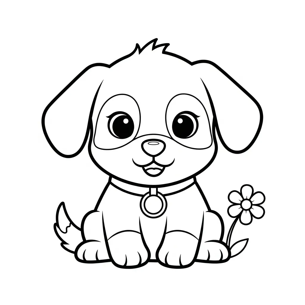Puppy kleurplaat 5
