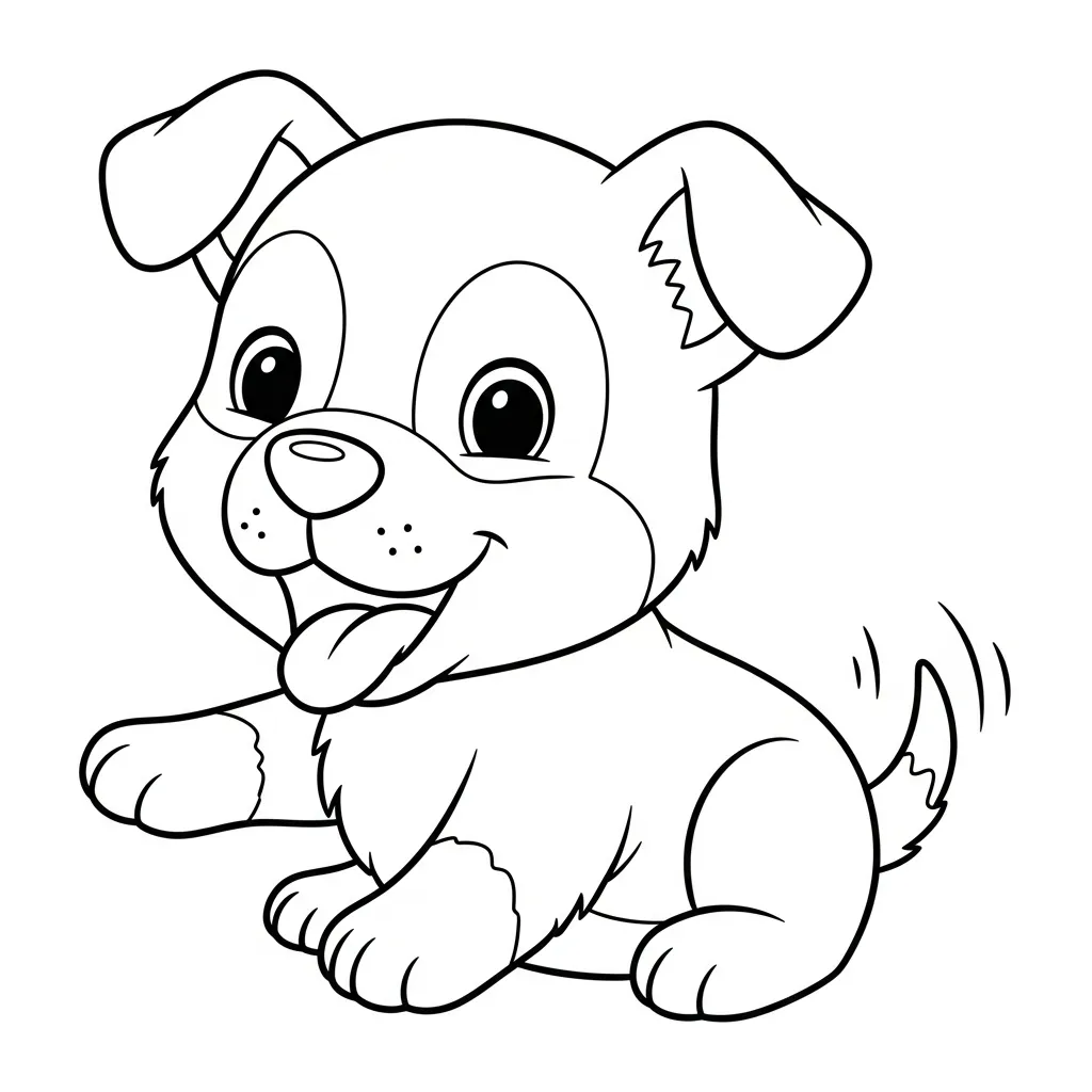 Puppy kleurplaat 6