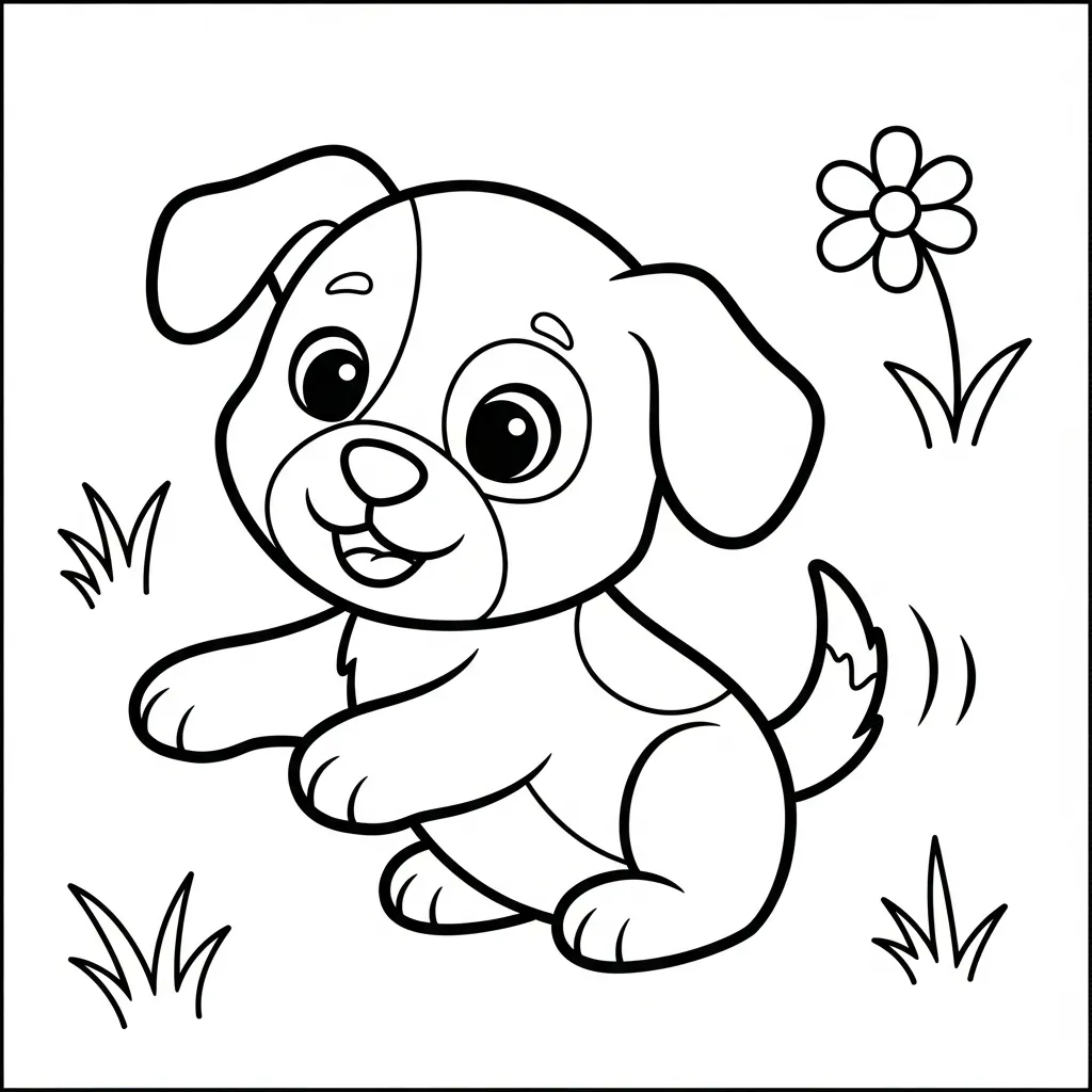 Puppy kleurplaat 7