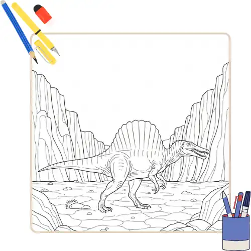 Spinosaurus Kleurplaat thumbnail