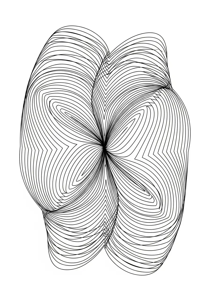 Kleurplaat Optische illusies 10 abstracte optische vorm kleurplaat