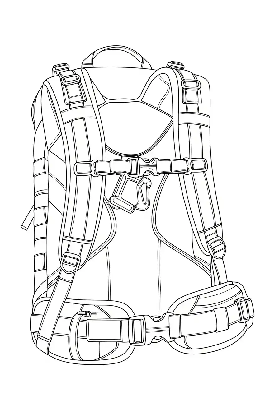 achterkant trekrugzak banden kleurplaat