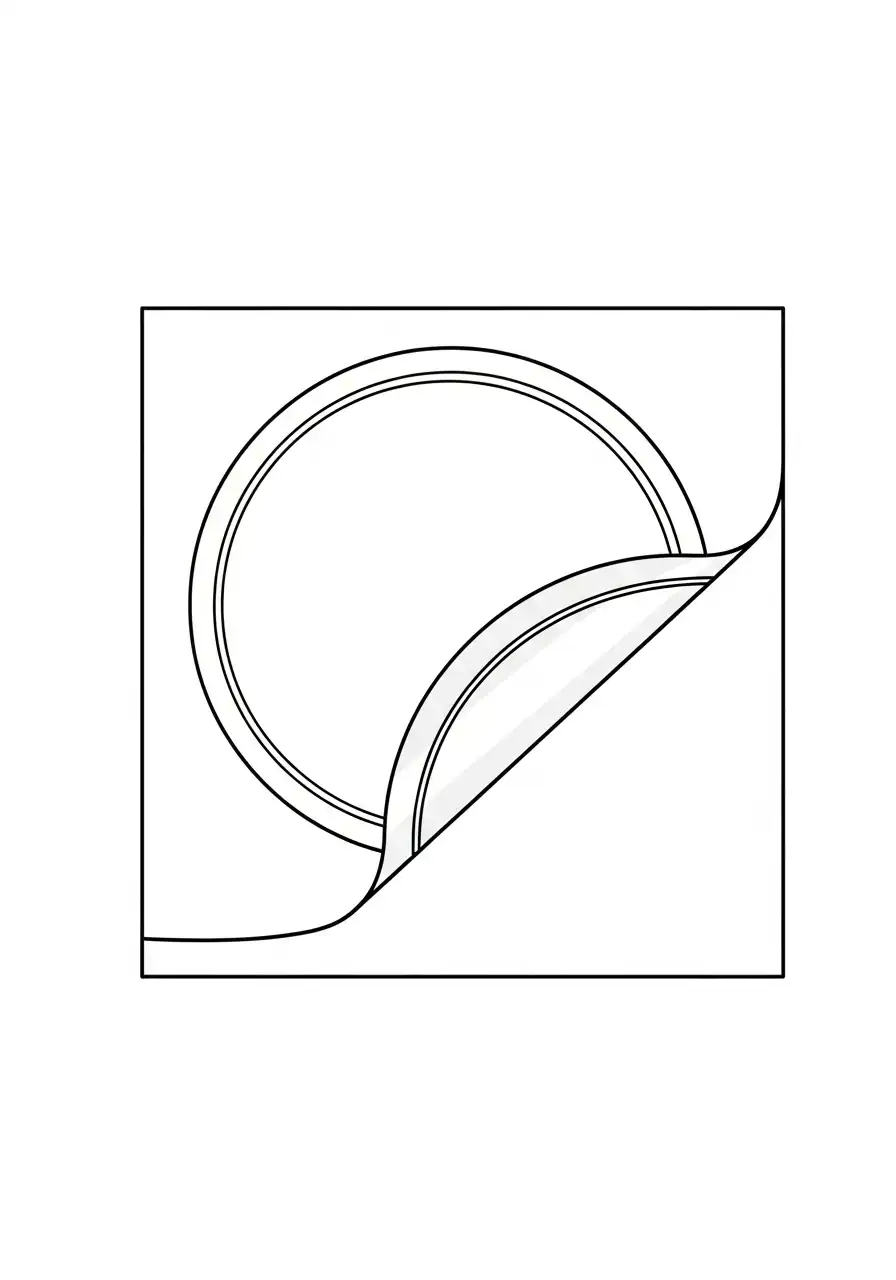 Kleurplaat Sticker 9 afpel cirkel vierkante sticker kleurplaat