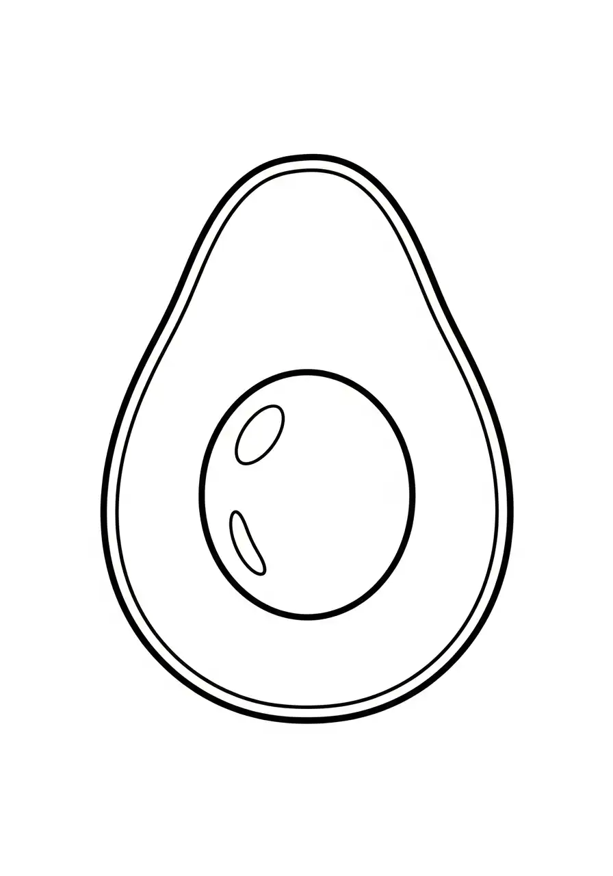 Emoji Kleurplaat 10 avocado vrucht kleurplaat