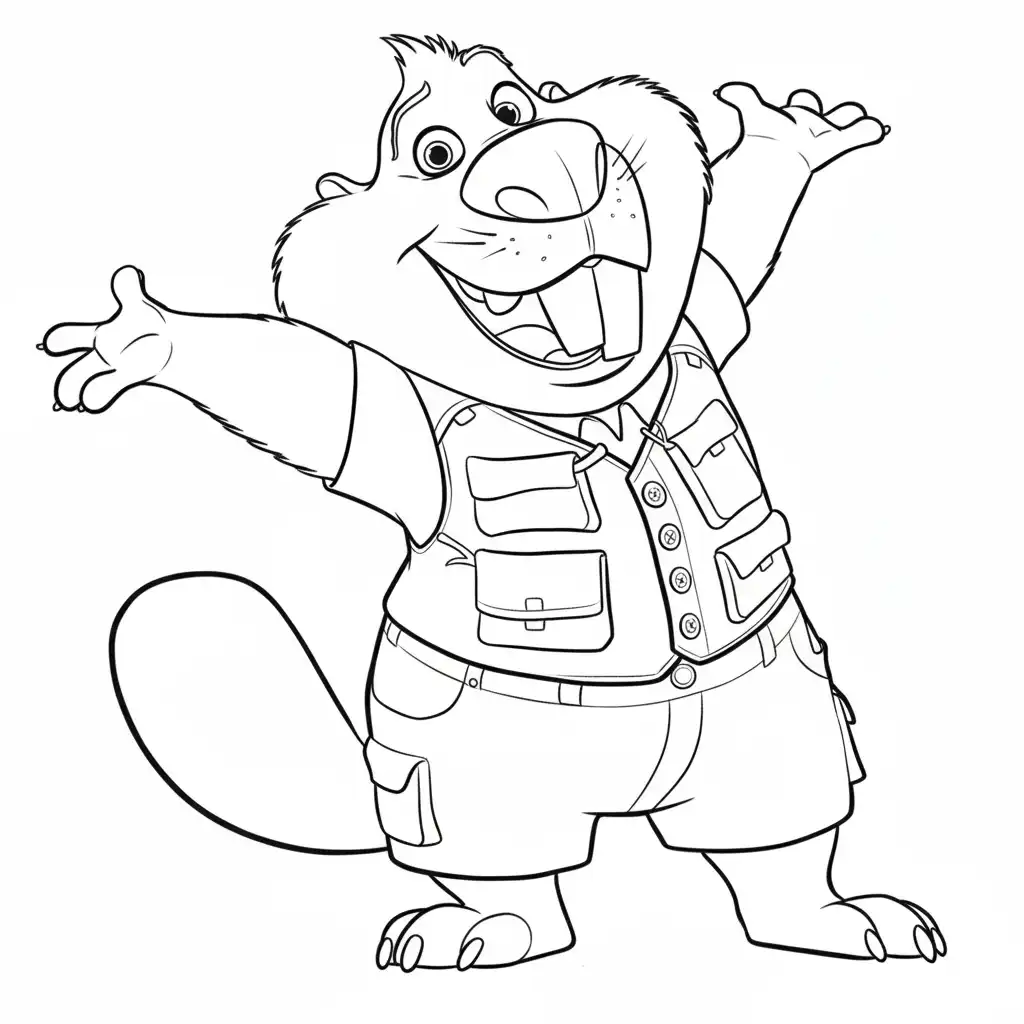 bever met vest enthousiast zootropolis 2 kleurplaat